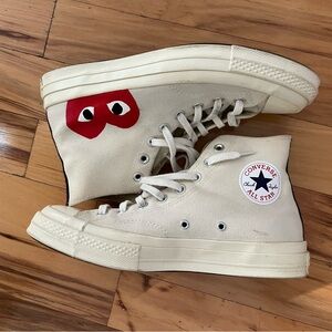White CDG Converse Men’s Size 9